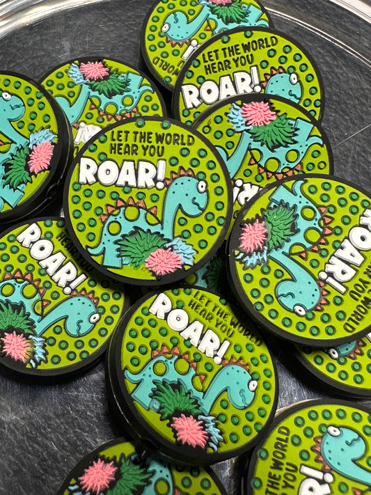 Dino Focal Bead/ beadable pen/ Silicone bead/ keychain bead/DIY/ Dinosaur/