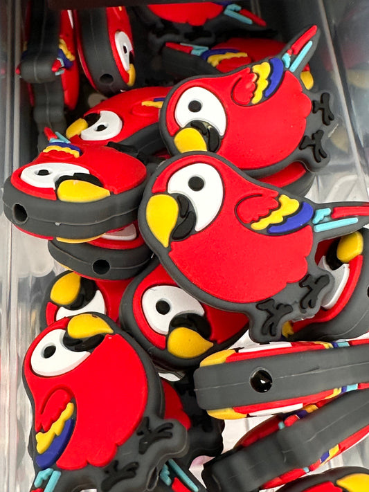 Parrot bird beads/ Focal Bead/ beadable pen/ Silicone  bead/ keychain bead/ pet / parrot/ pirate