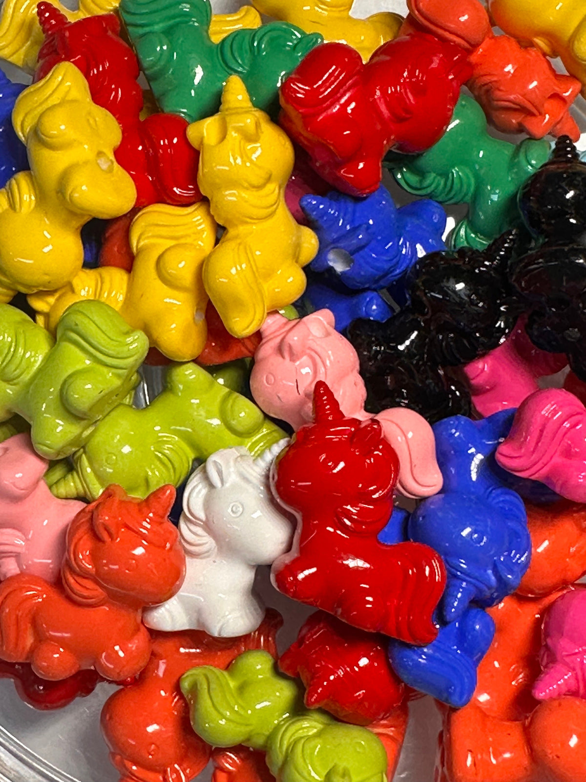 Five (5) acrylic assorted color unicorn beads included/ jewelry Bead/ beadable pen beads/ keychain bead/ DIY
