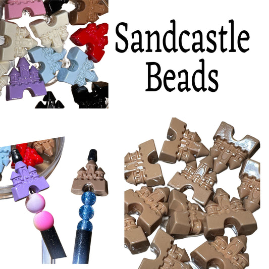 Castle/ Focal Bead/ beadable pen/ plastic bead/ keychain bead/ sandcastle/ summer/ beach/ sun/