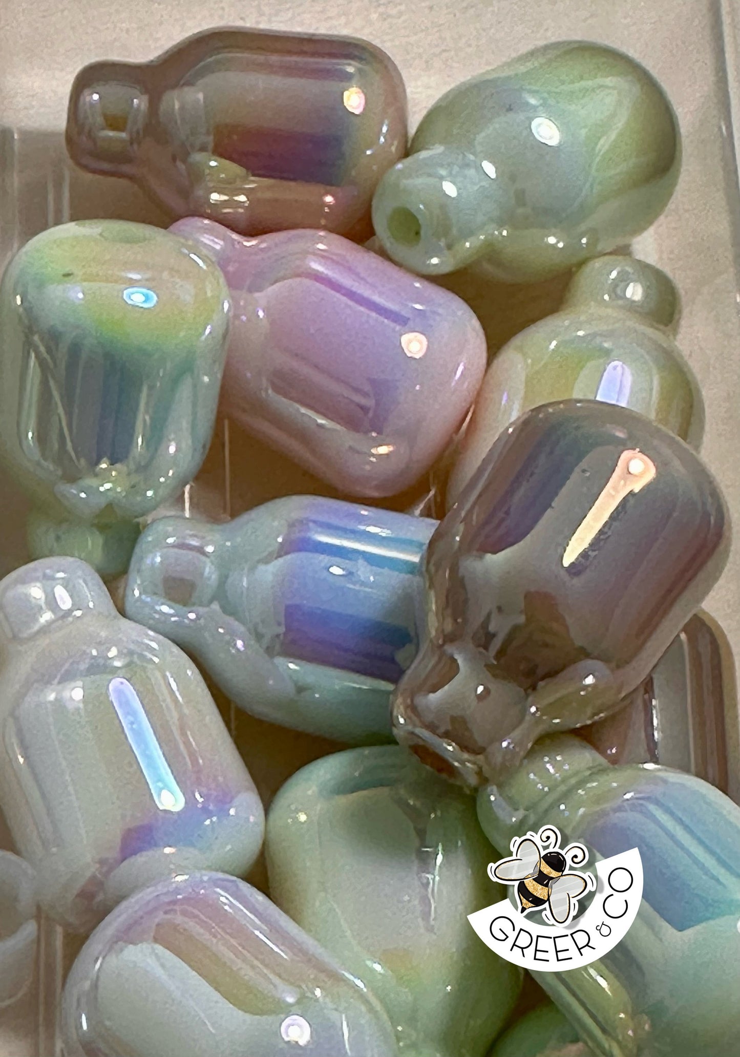 Five (5) acrylic assorted color milk jug beads included/ jewelry Bead/ beadable pen beads/ keychain bead/ DIY