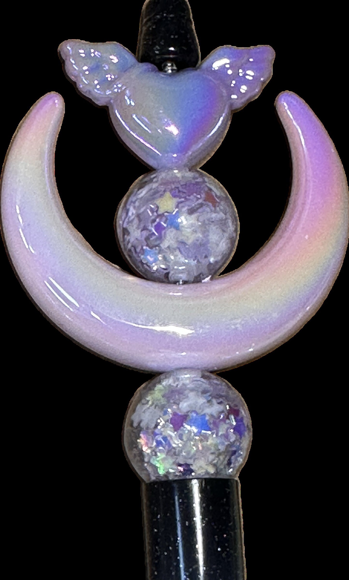 Beautiful resin iridescent beads/ 16mm Beads/ beadable pen/ keychain bead/ sparkly bead/ stars inside/ fancy bead