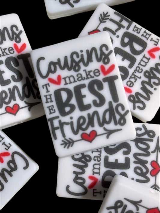 Cousins Best Friends Focal Bead/ beadable pen/ Silicone bead/ keychain bead/cousins/ family/ best friends
