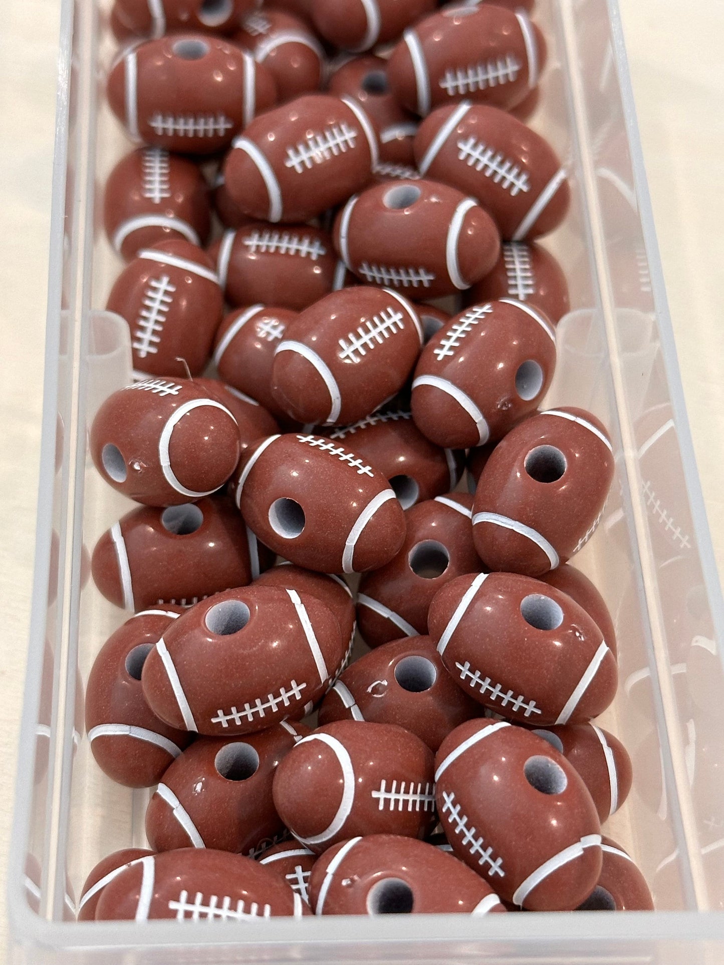 Brown football beads included/acrylic/ beadable pen/ keychain bead/