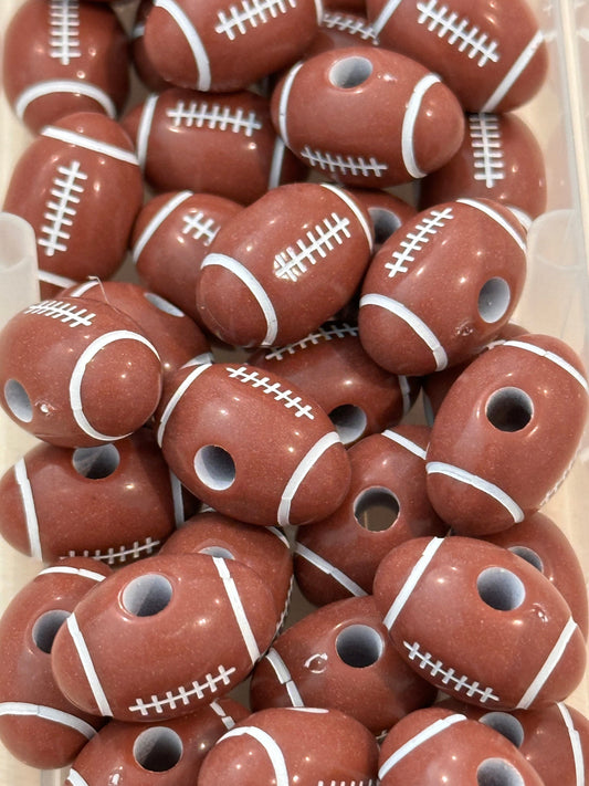 Brown football beads included/acrylic/ beadable pen/ keychain bead/