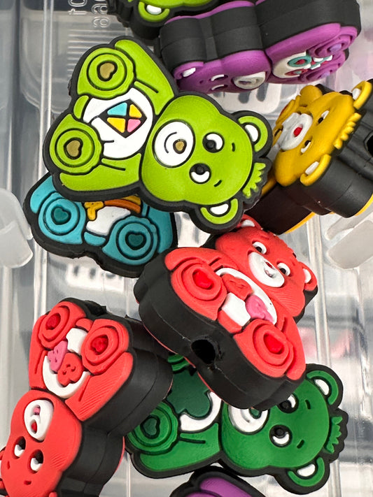 Bear Focal Bead/ beadable pen/ Silicone bead/ keychain bead/DIY/ CB