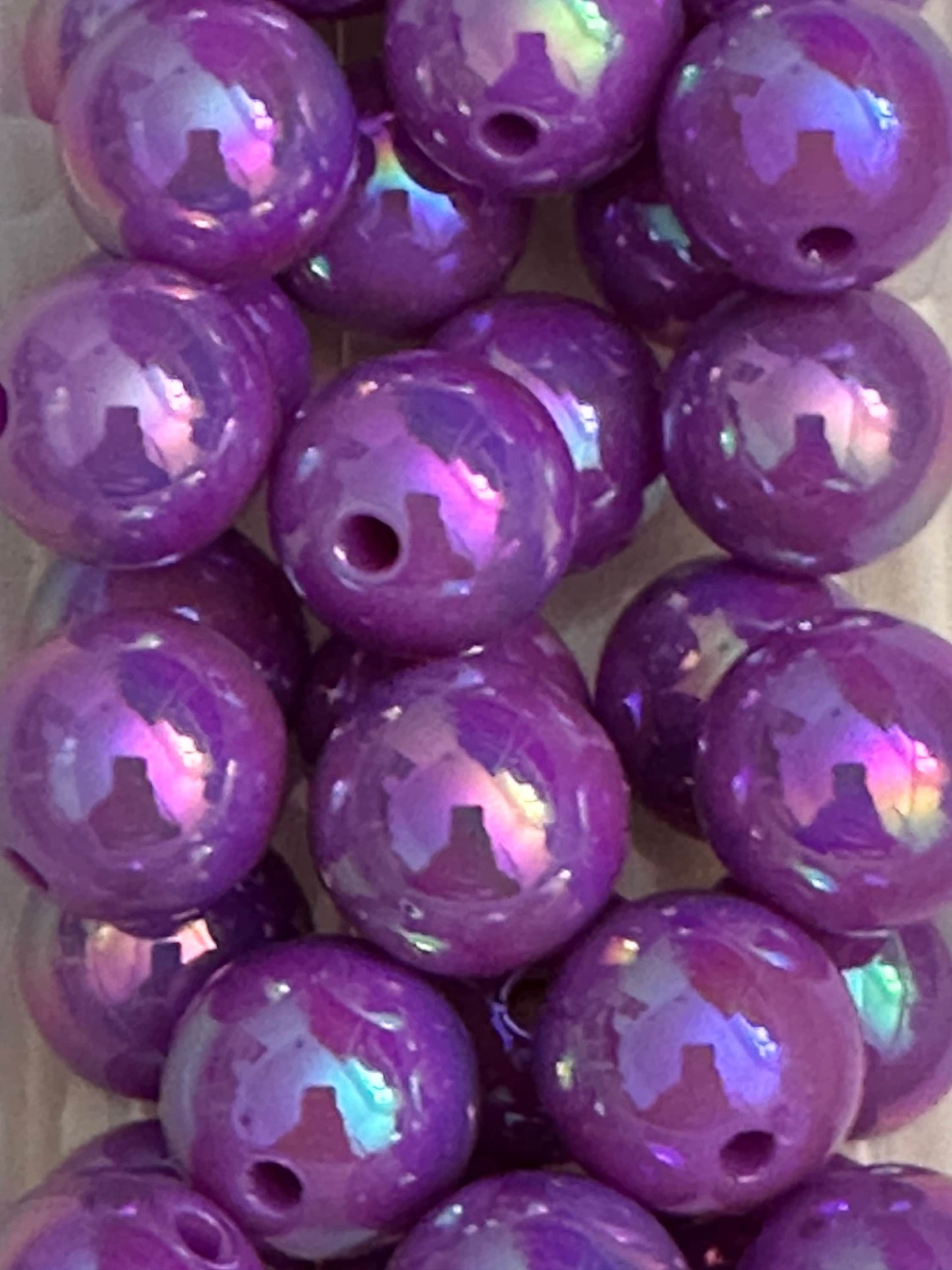 Ten (10) acrylic light purple/lilac color beads included/ jewelry Bead/ beadable pen beads/ keychain bead/ DIY/ 16mm