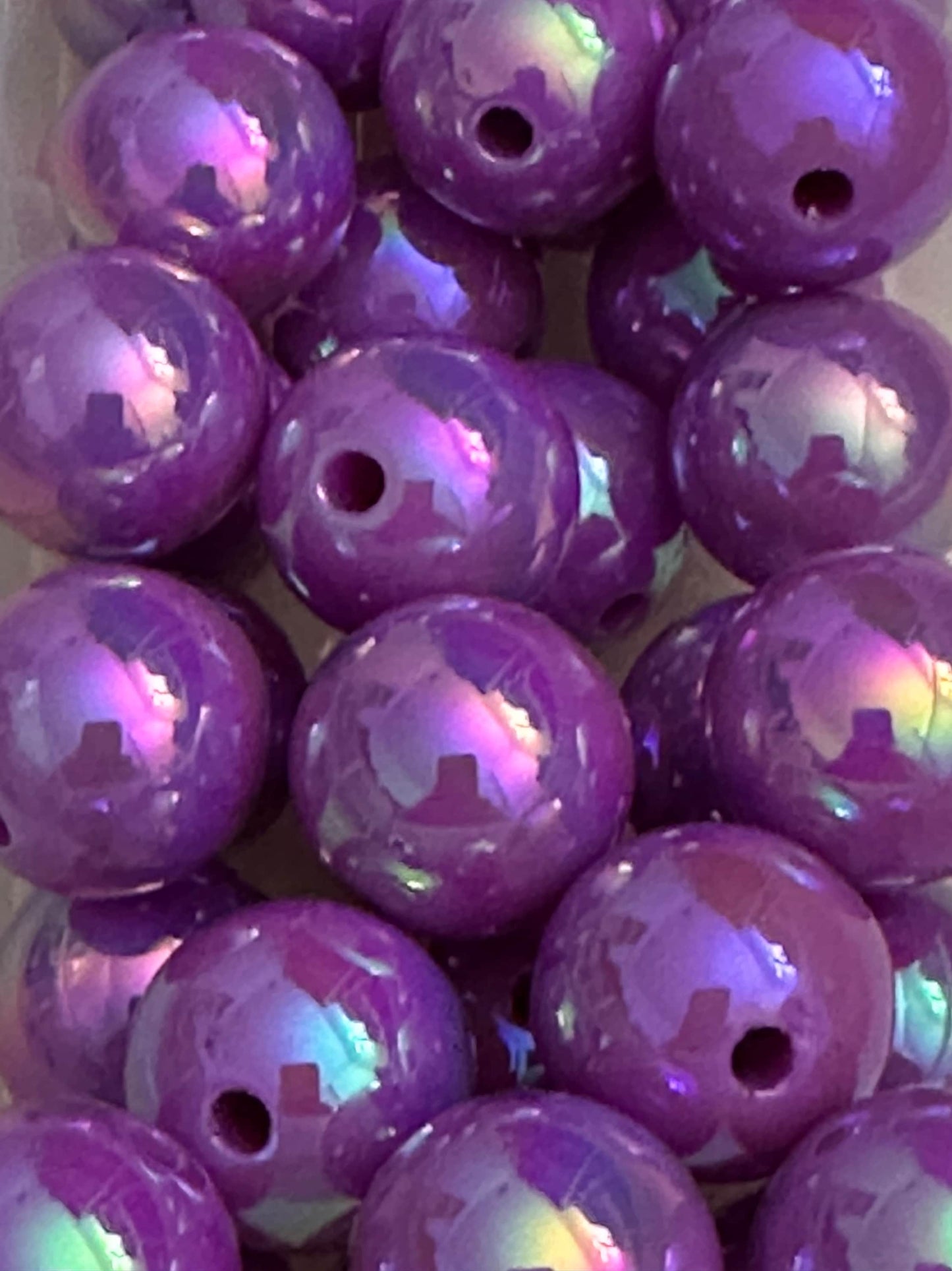 Ten (10) acrylic light purple/lilac color beads included/ jewelry Bead/ beadable pen beads/ keychain bead/ DIY/ 16mm