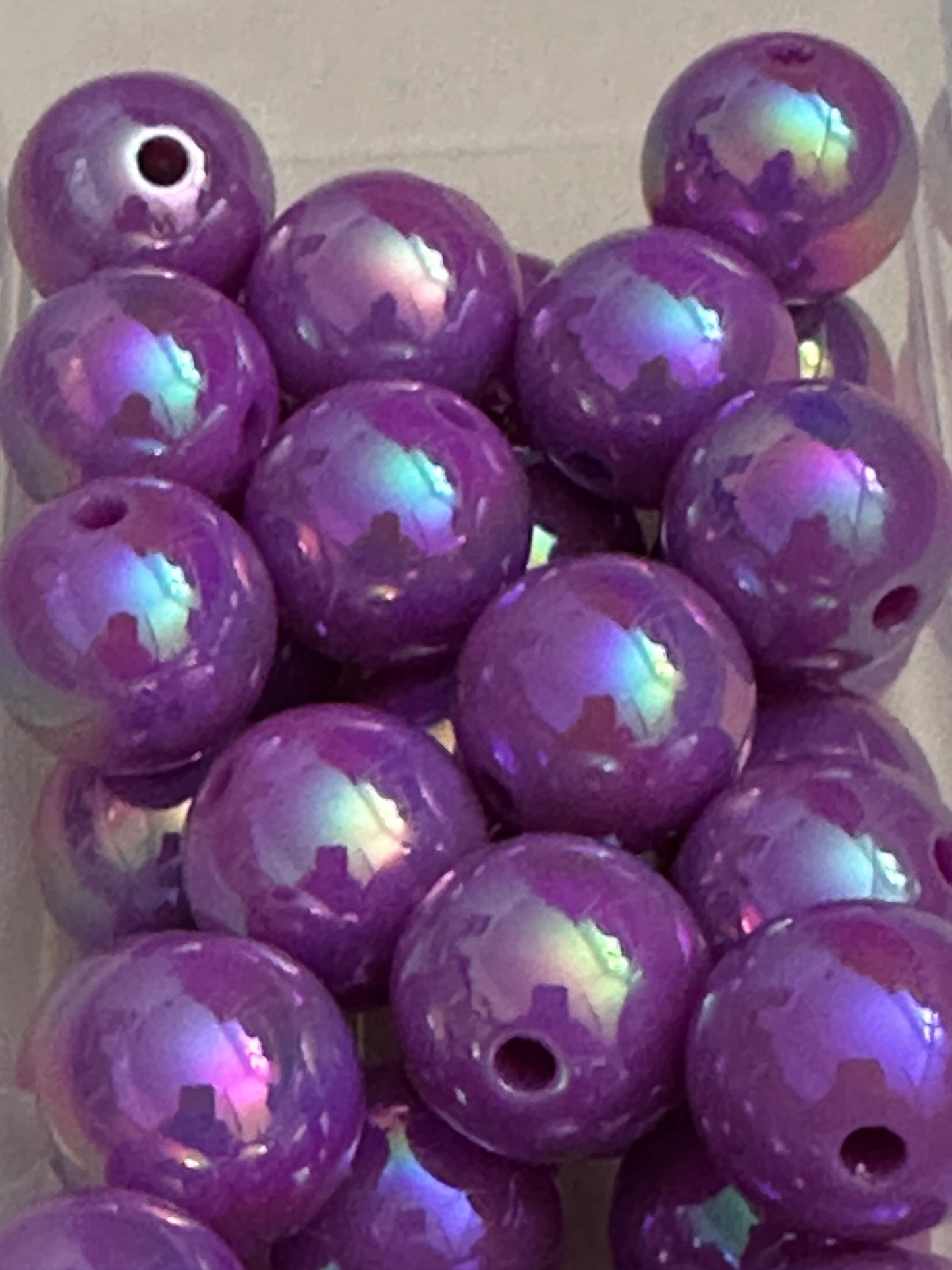 Ten (10) acrylic light purple/lilac color beads included/ jewelry Bead/ beadable pen beads/ keychain bead/ DIY/ 16mm