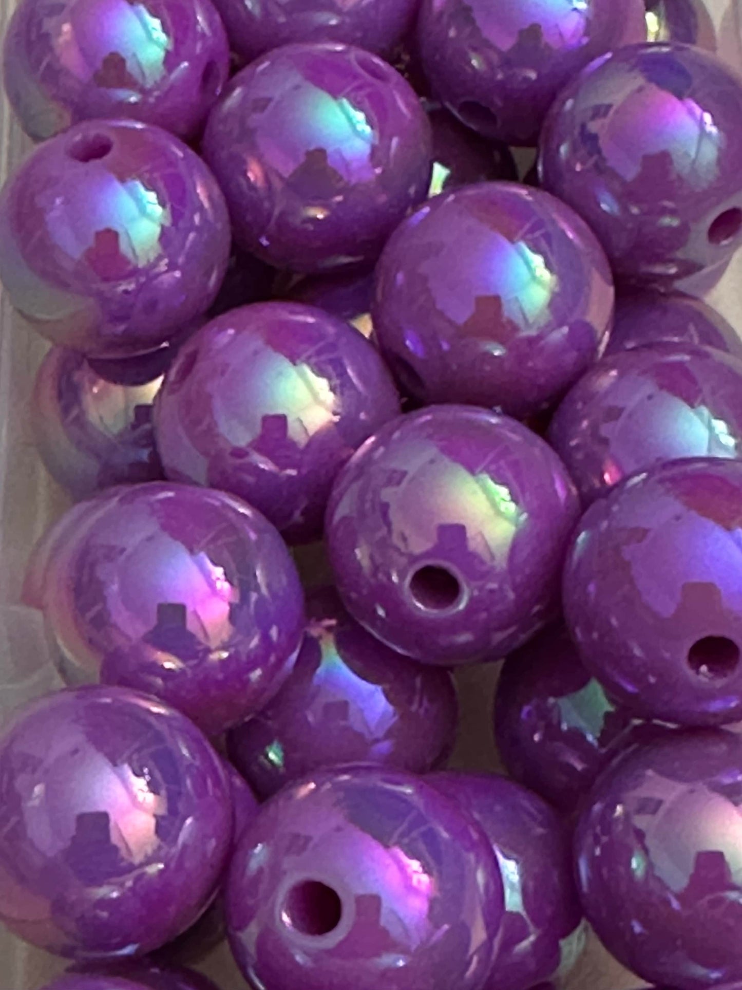 Ten (10) acrylic light purple/lilac color beads included/ jewelry Bead/ beadable pen beads/ keychain bead/ DIY/ 16mm